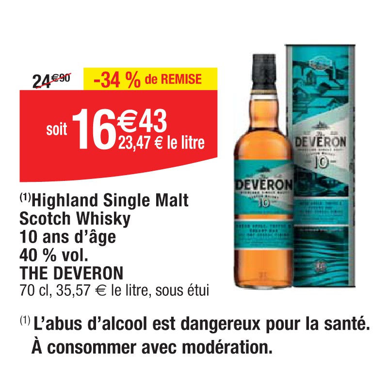 Highland Single Malt Scotch Whisky 10 ans d’âge 40 % vol. THE DEVERON