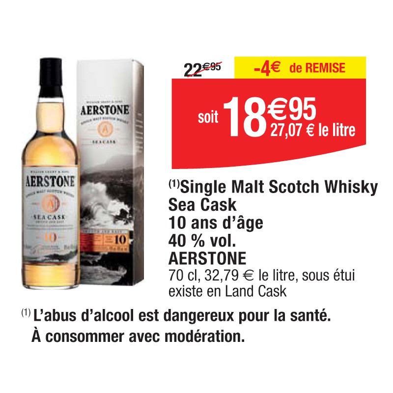 Single Malt Scotch Whisky Sea Cask 10 ans d’âge 40 % vol. AERSTONE