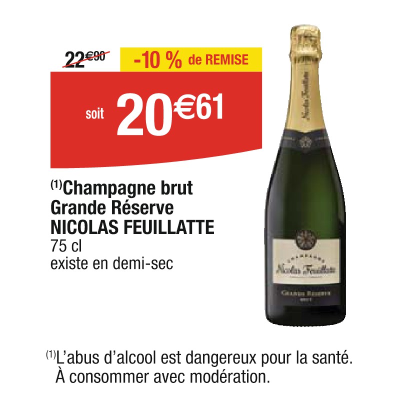 Champagne brut Grande Réserve NICOLAS FEUILLATTE