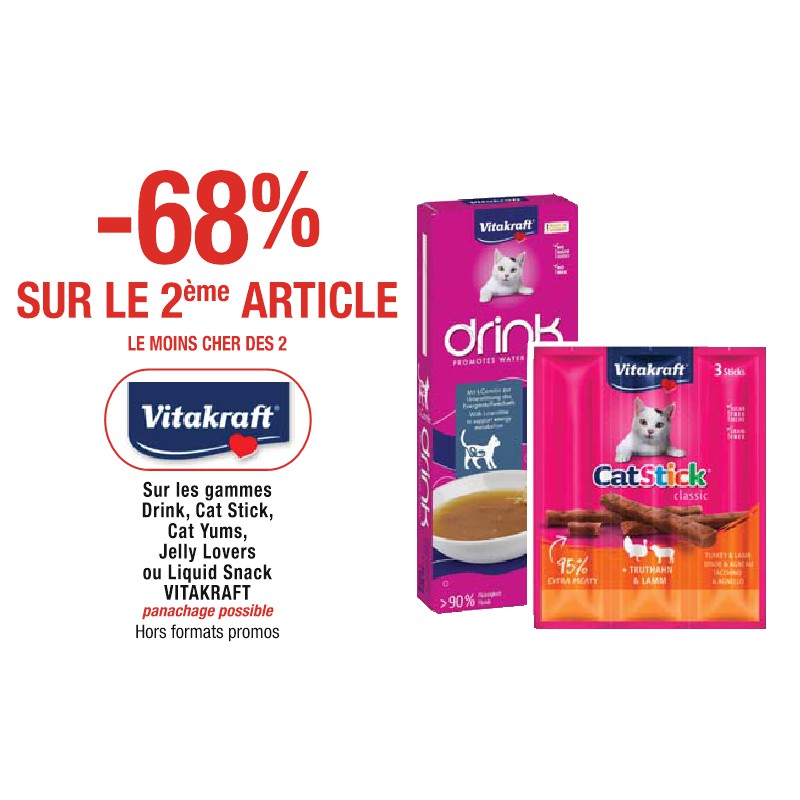 Gammes Drink, Cat Stick, Cat Yums, Jelly Lovers ou Liquid Snack VITAKRAFT