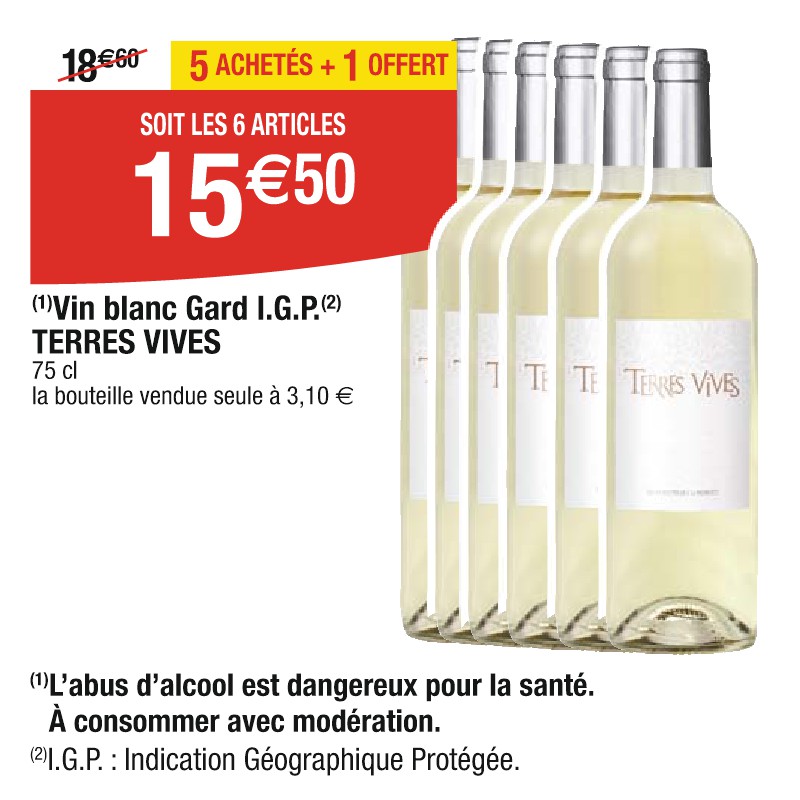 Vin blanc Gard I.G.P. TERRES VIVES