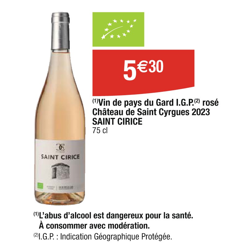 Vin de pays du Gard I.G.P. rosé Château de Saint Cyrgues 2023 SAINT CIRICE