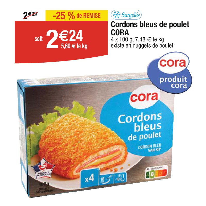 Cordons bleus de poulet CORA