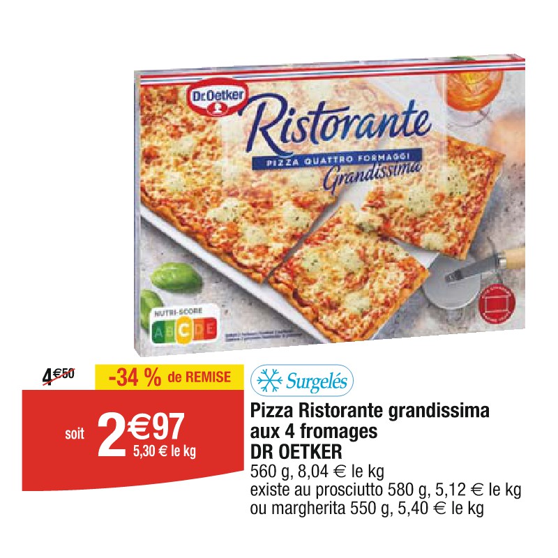 Pizza Ristorante grandissima aux 4 fromages DR OETKER