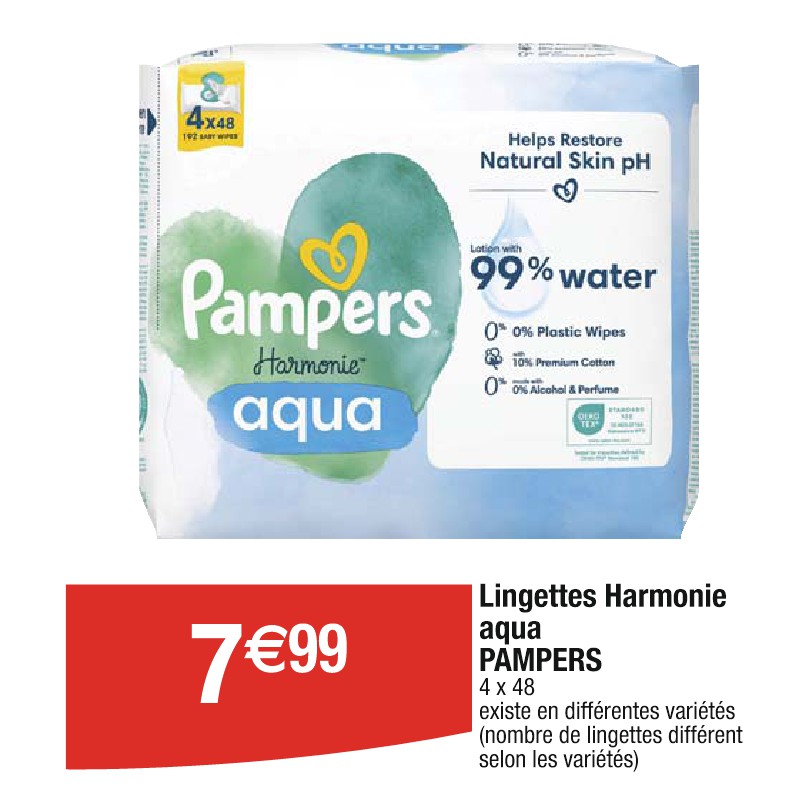 Lingettes Harmonie aqua PAMPERS