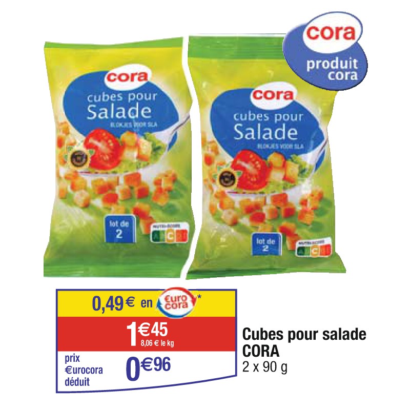Cubes pour salade CORA