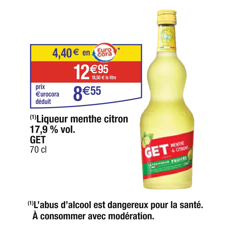 Liqueur menthe citron 17,9 % vol. GET