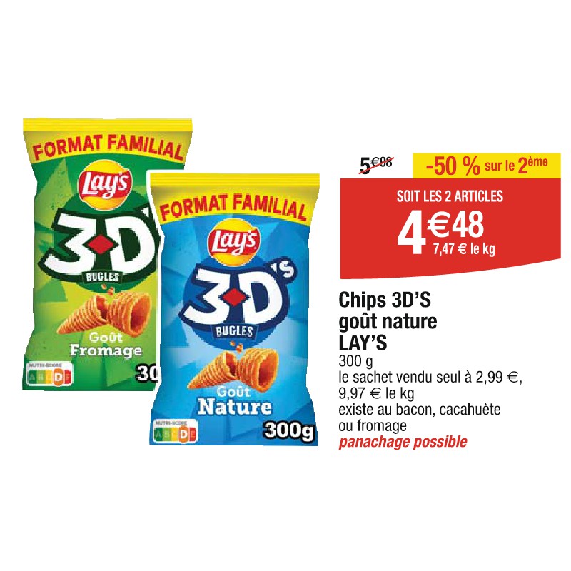 Chips 3D’S goût nature LAY’S