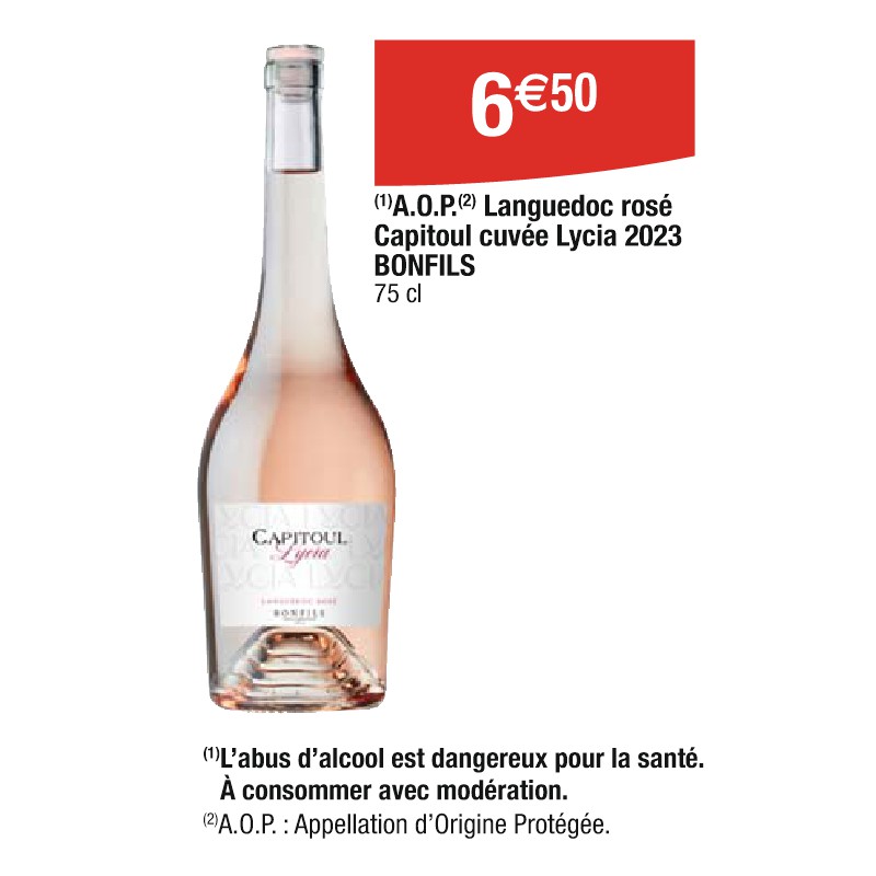 A.O.P. Languedoc rosé Capitoul cuvée Lycia 2023 BONFILS