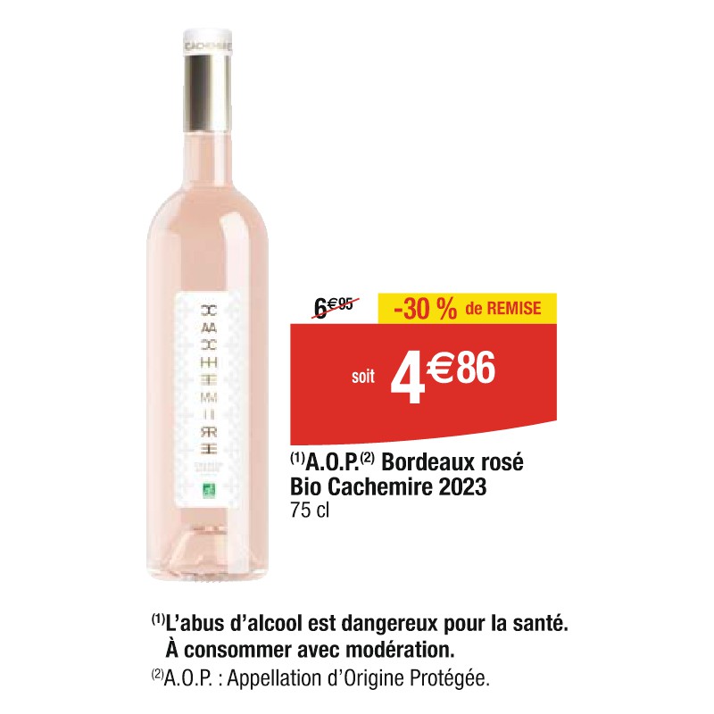 A.O.P. Bordeaux rosé Bio Cachemire 2023