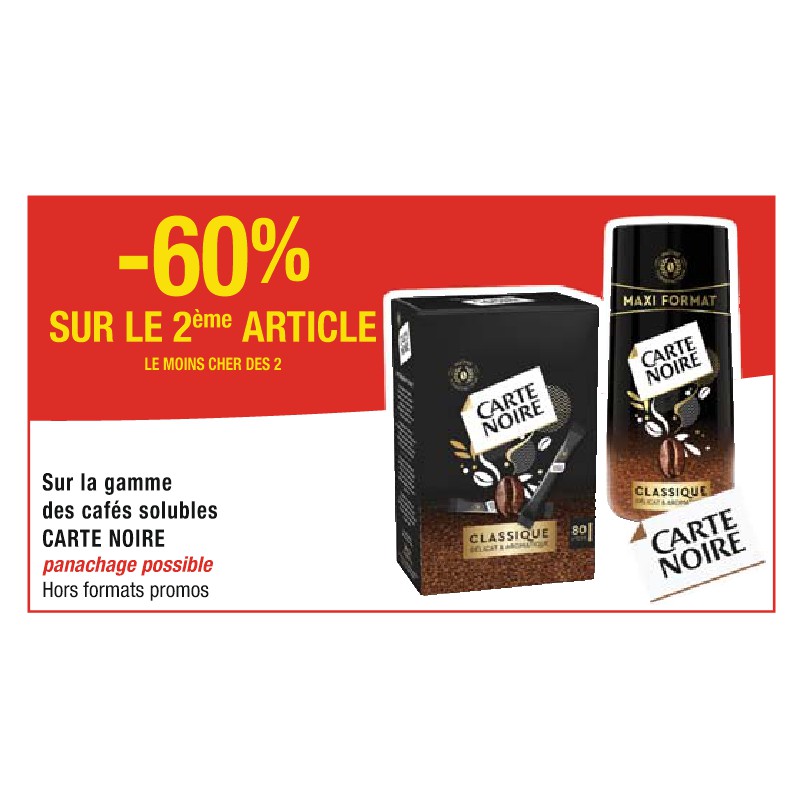 Gamme des cafés solubles CARTE NOIRE