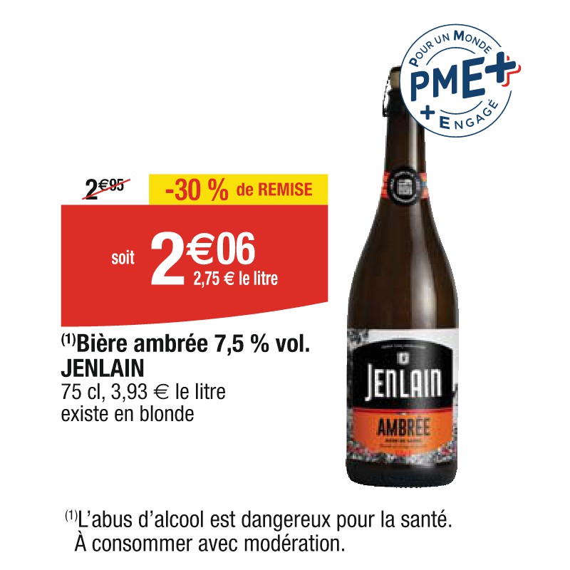 Bière ambrée 7,5 % vol. JENLAIN