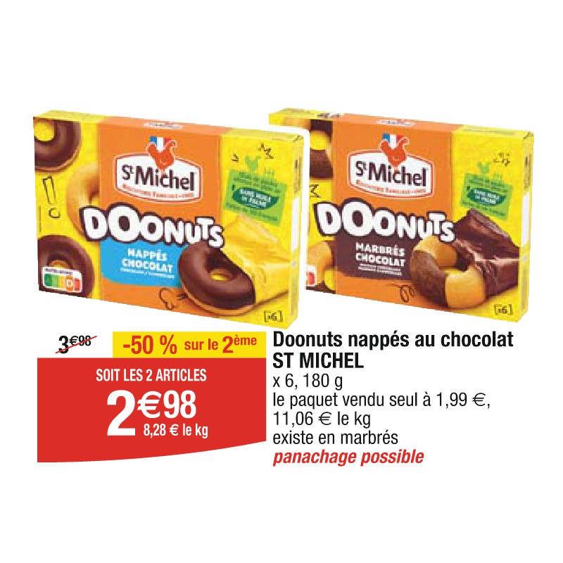 Doonuts nappés au chocolat ST MICHEL