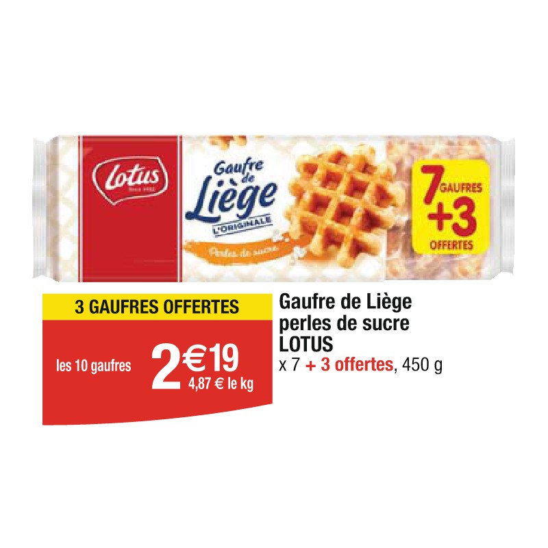 Gaufre de Liège perles de sucre LOTUS