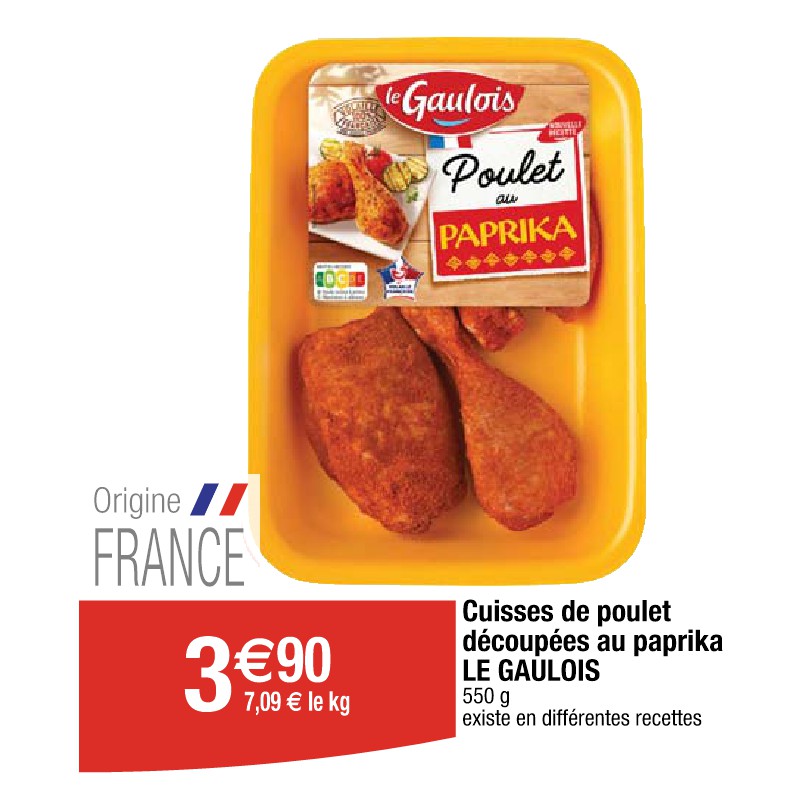 Cuisses de poulet découpées au paprika LE GAULOIS