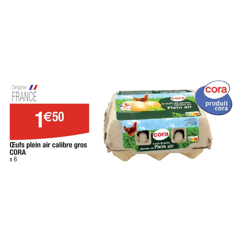 OEufs plein air calibre gros CORA