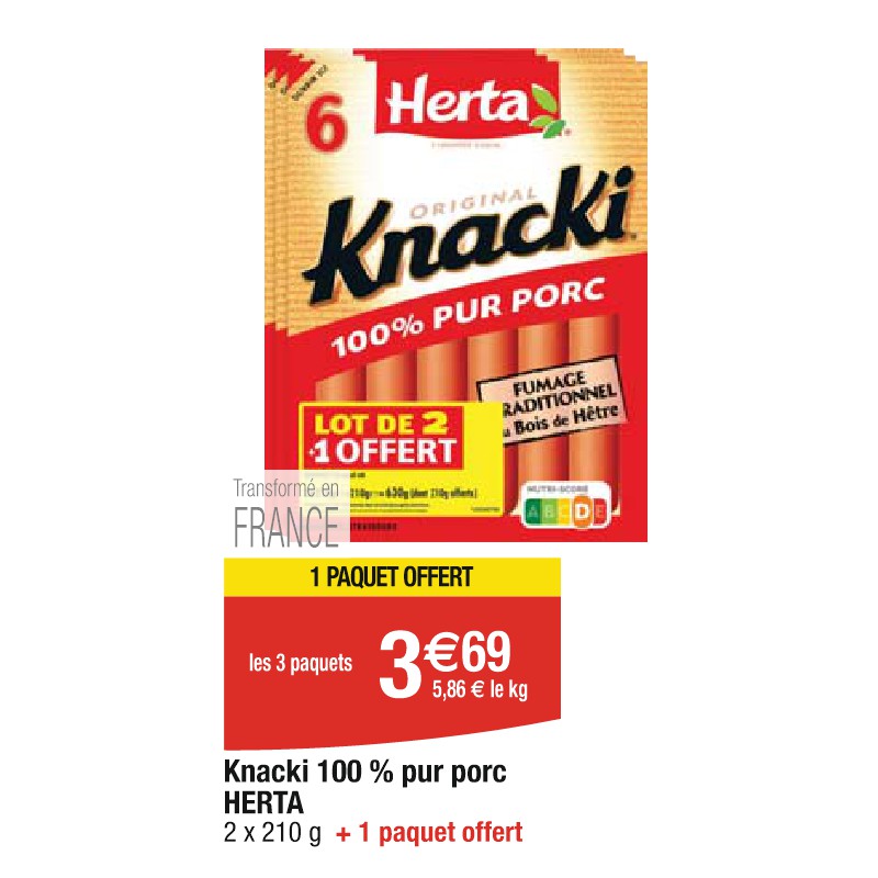 Knacki 100 % pur porc HERTA