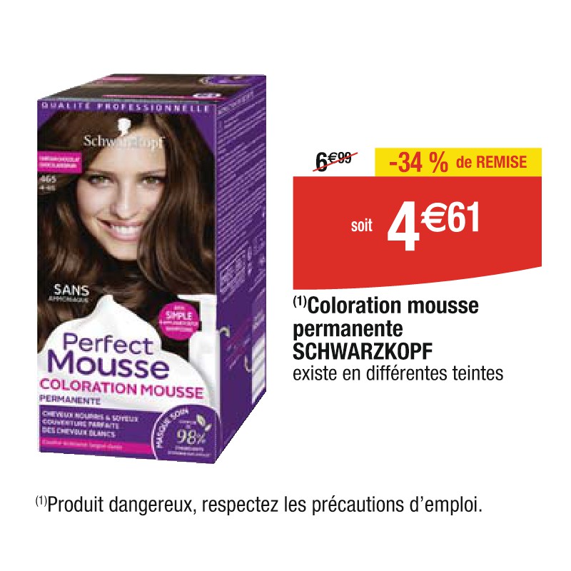 Coloration mousse permanente SCHWARZKOPF