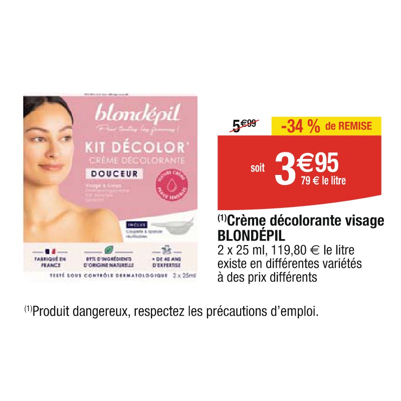 Crème décolorante visage BLONDÉPIL