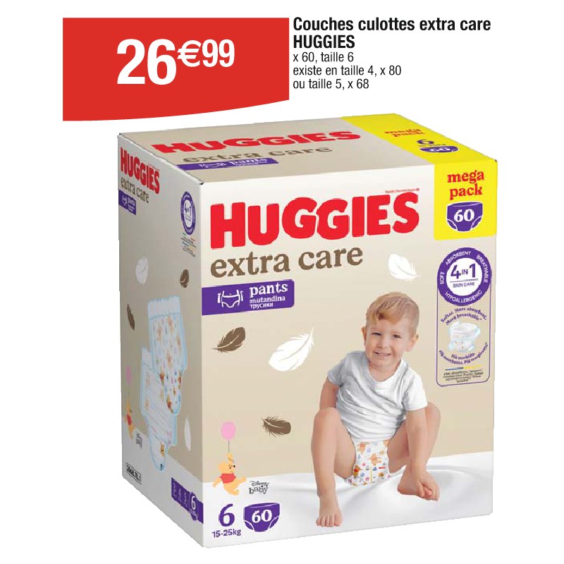 Couches culottes extra care HUGGIES