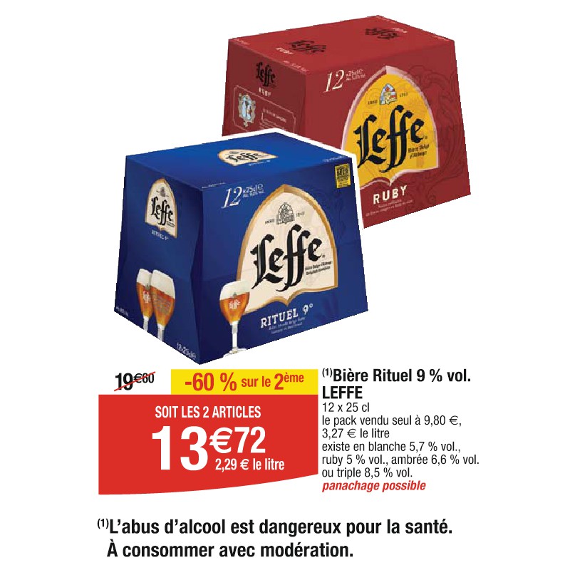 Bière Rituel 9 % vol. LEFFE