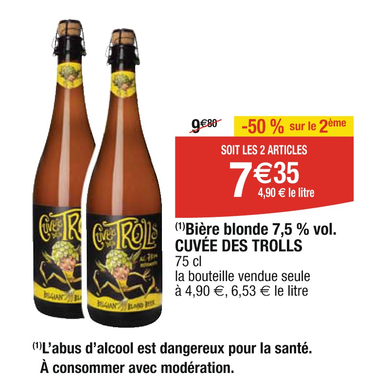 Bière blonde 7,5 % vol. CUVÉE DES TROLLS