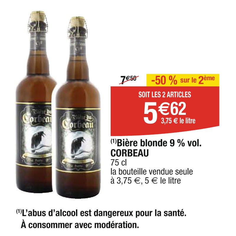 Bière blonde 9 % vol. CORBEAU