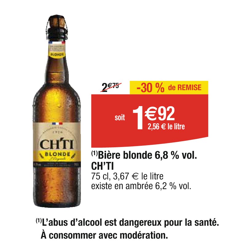 Bière blonde 6,8 % vol. CH’TI