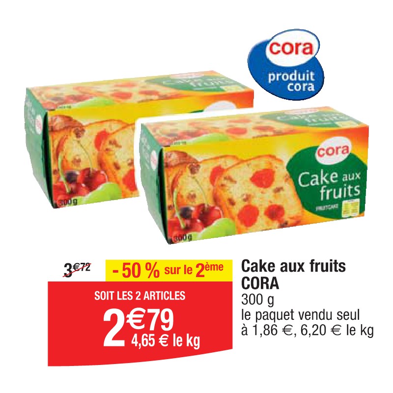 Cake aux fruits CORA