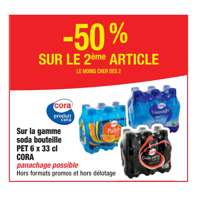 Gamme soda bouteille PET 6 x 33 cl CORA