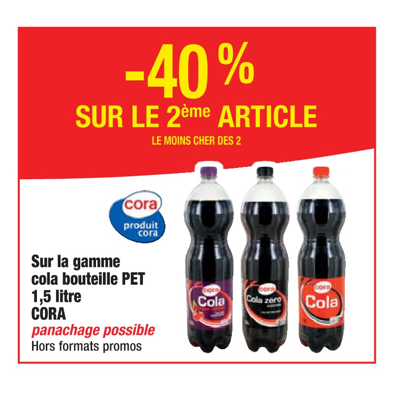 Gamme cola bouteille PET 1,5 litre CORA