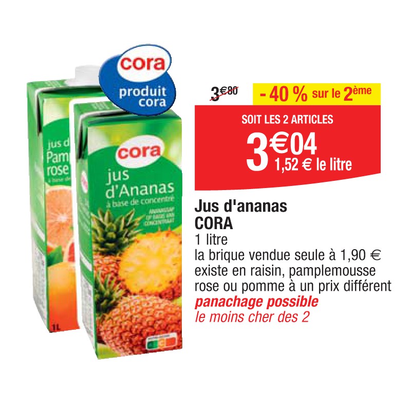 Jus d'ananas CORA