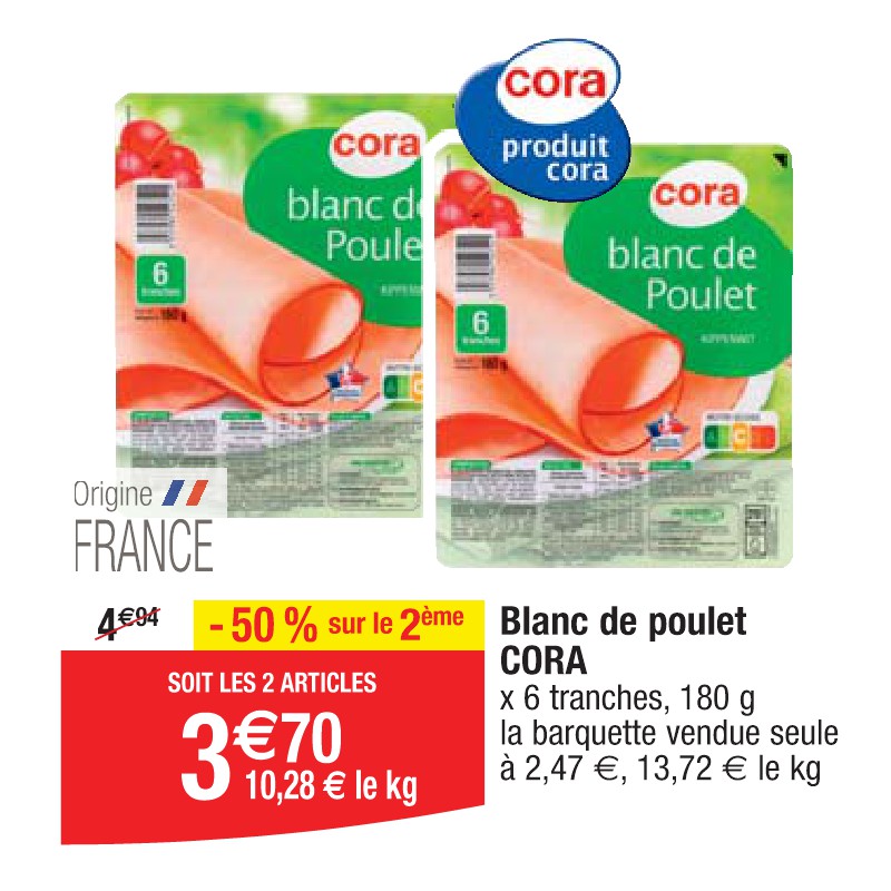 Blanc de poulet CORA