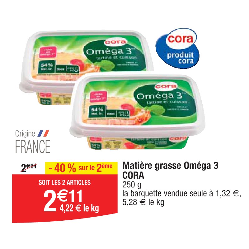 Matière grasse Oméga 3 CORA