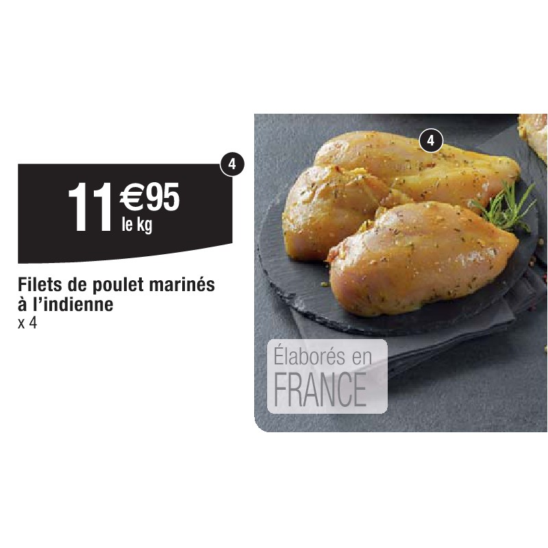 Filets de poulet marinés à l’indienne