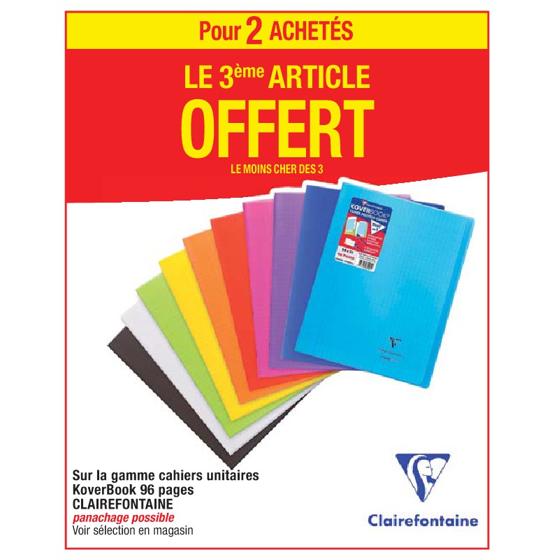 Gamme cahiers unitaires KoverBook 96 pages CLAIREFONTAINE