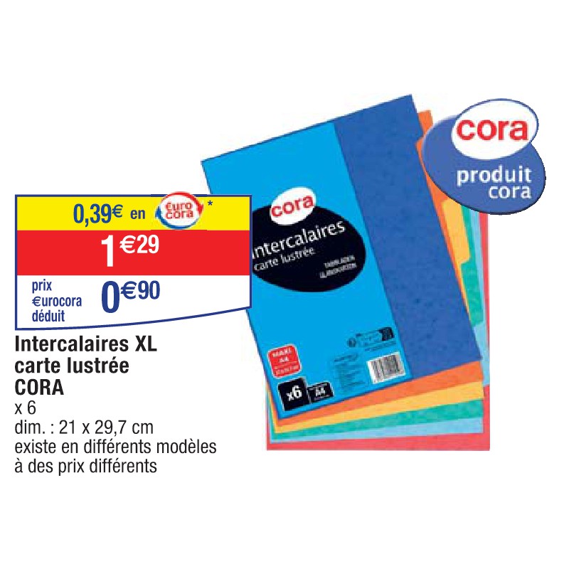 Intercalaires XL carte lustrée CORA