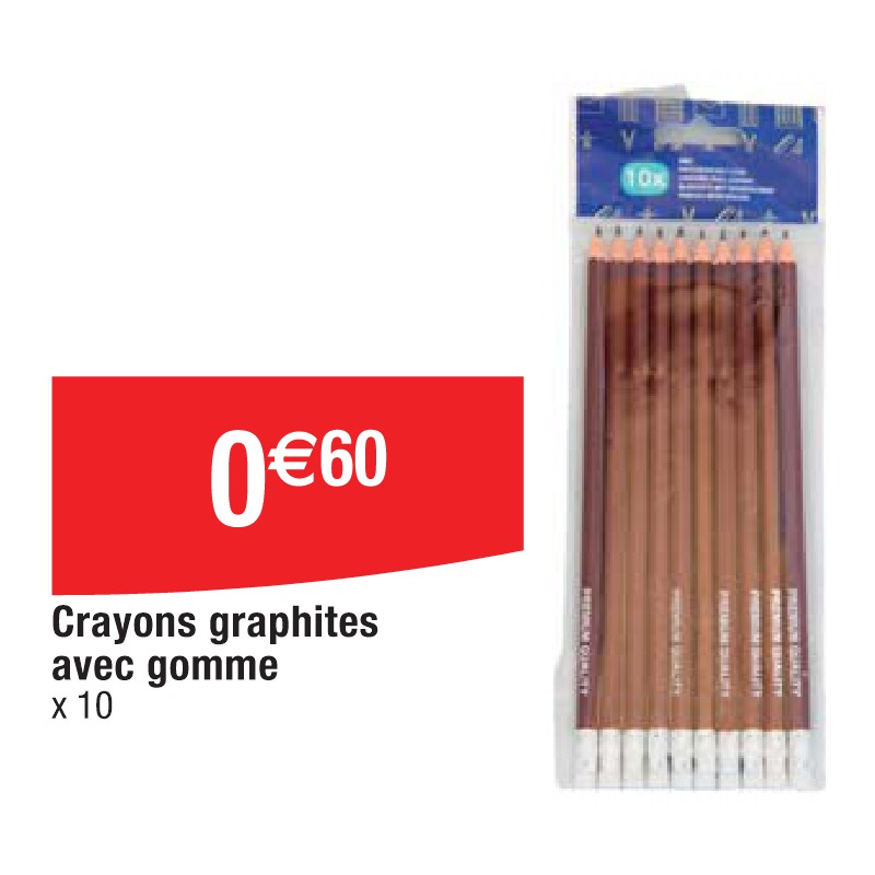 Crayons graphites avec gomme