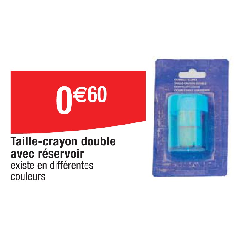 Taille-crayon double avec réservoir