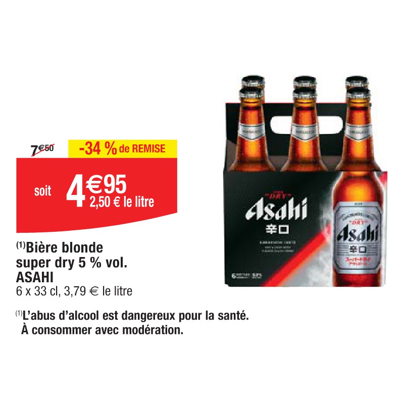 Bière blonde super dry 5 % vol. ASAHI