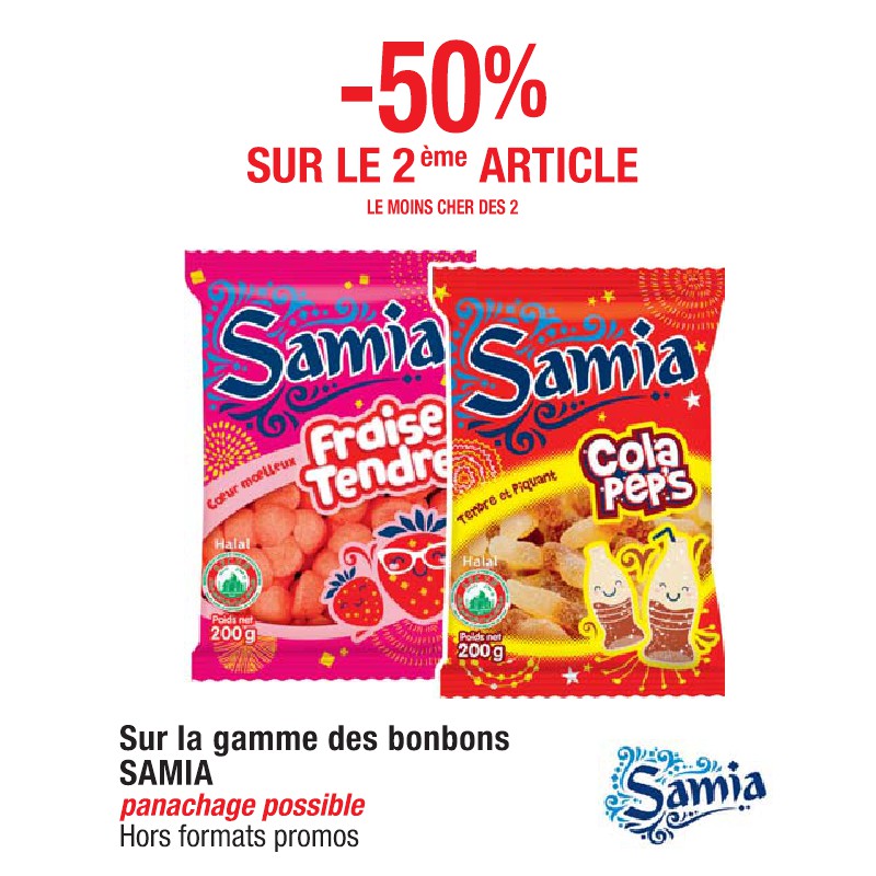 Gamme des bonbons SAMIA