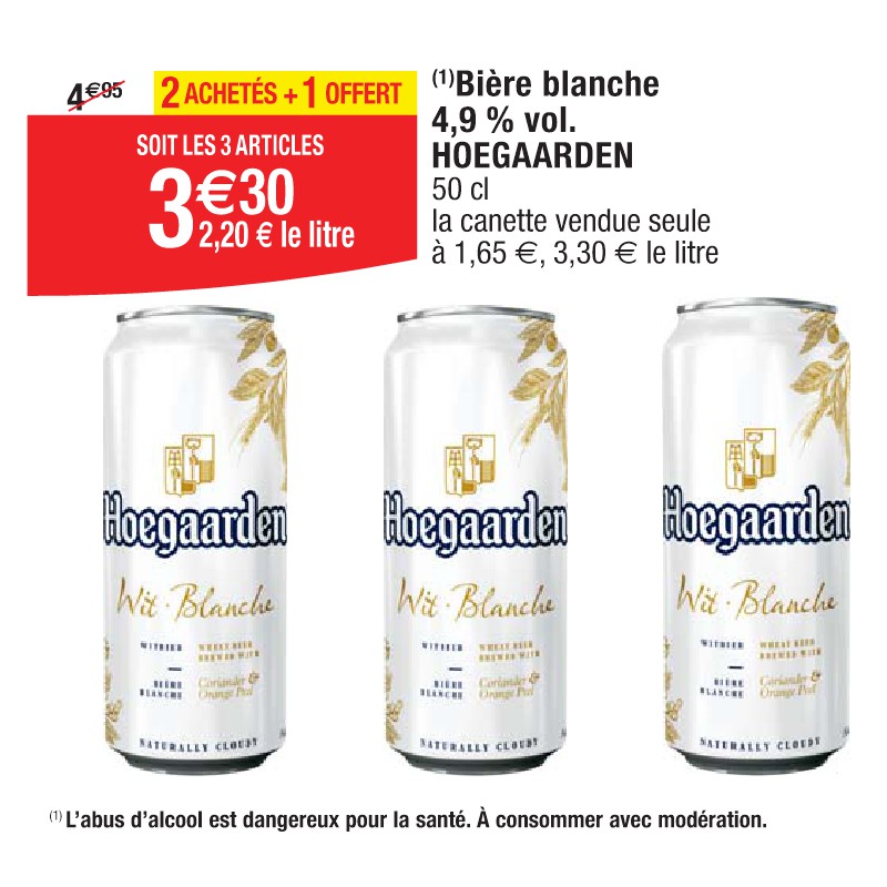 Bière blanche 4,9 % vol. HOEGAARDEN