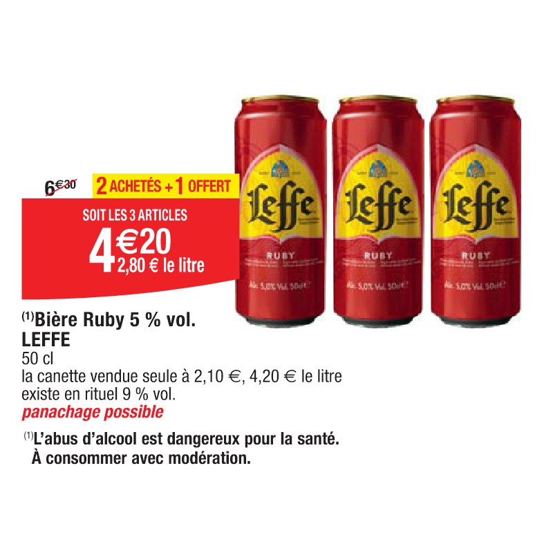 Bière Ruby 5 % vol. LEFFE