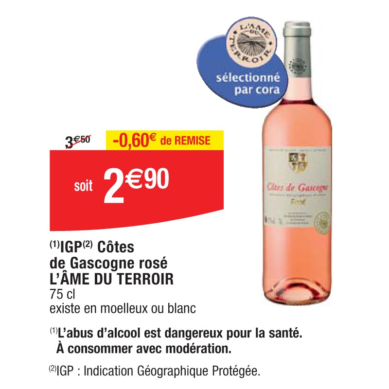 IGP Côtes de Gascogne rosé L’ÂME DU TERROIR