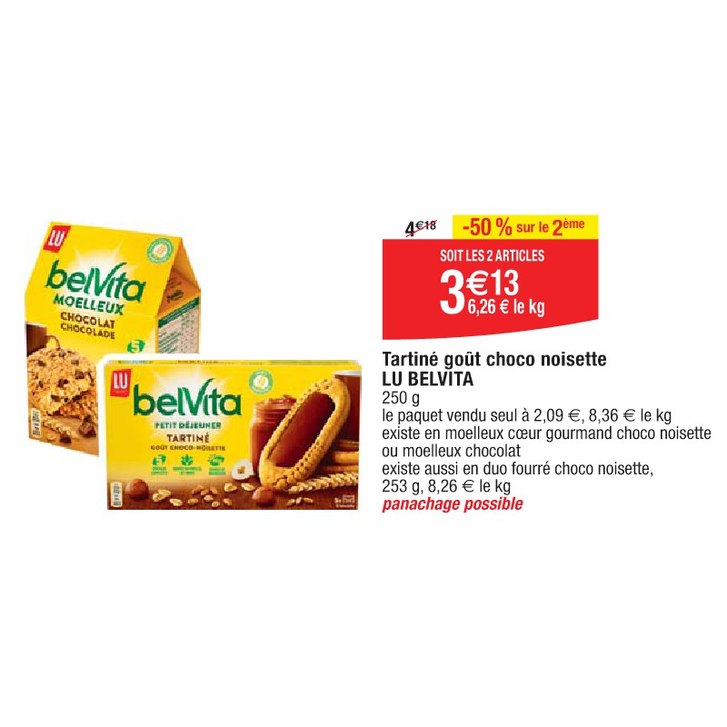 Tartiné goût choco noisette LU BELVITA