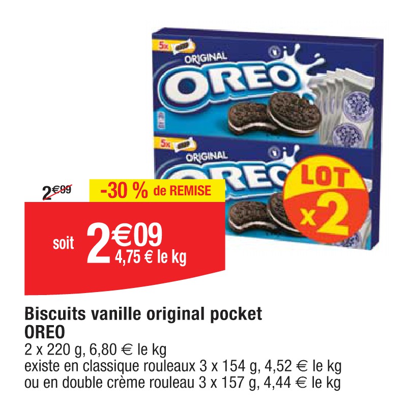 Biscuits vanille original pocket OREO