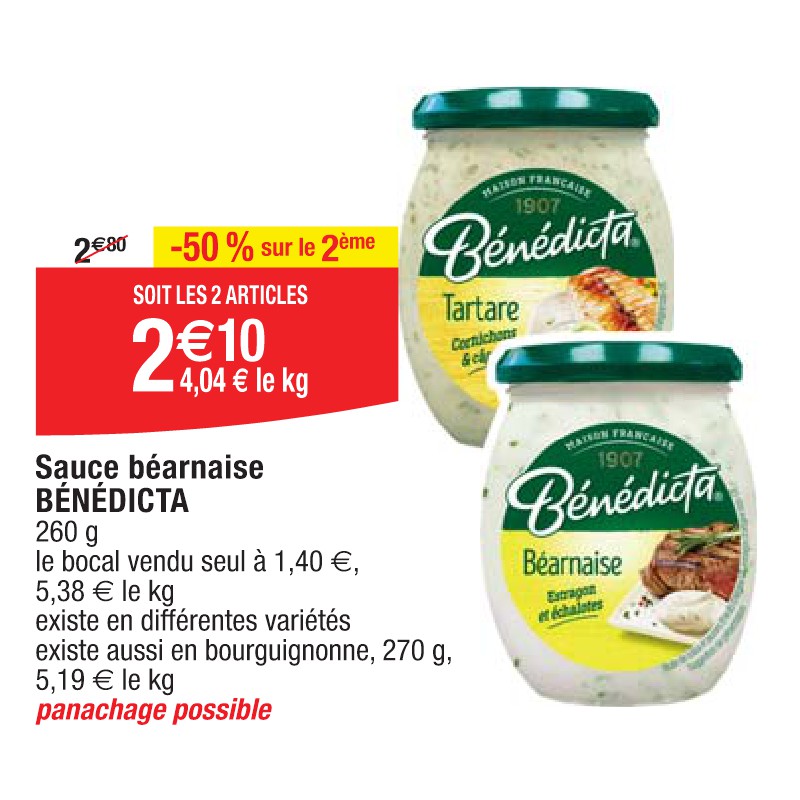 Sauce béarnaise BÉNÉDICTA