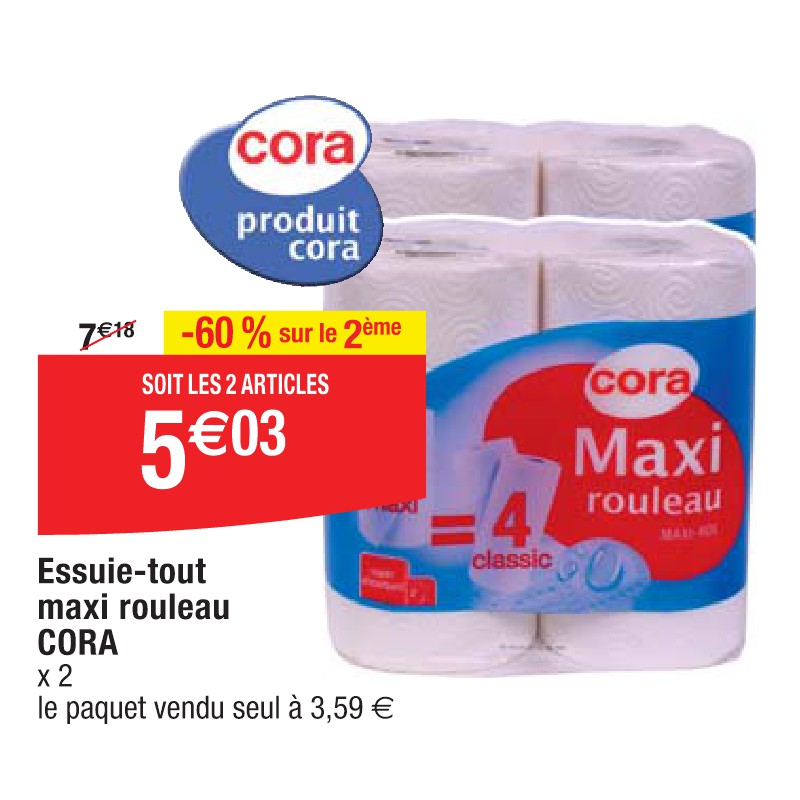 Essuie-tout maxi rouleau CORA