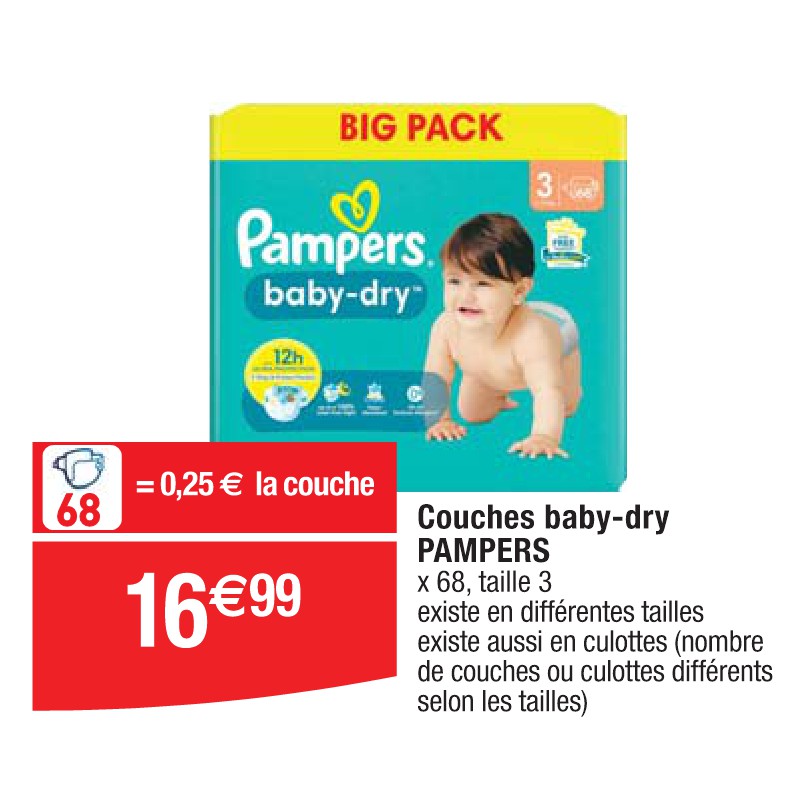 Couches baby-dry PAMPERS