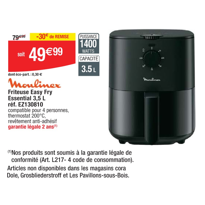 Friteuse Easy Fry Essential 3,5 L réf. EZ130810